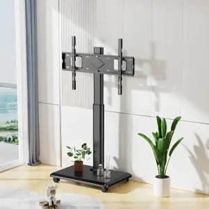 Factory 26-65 Inch Mobile TV Stand Rolling TV Cart Floor Stand Mount On Lockable Wheels
