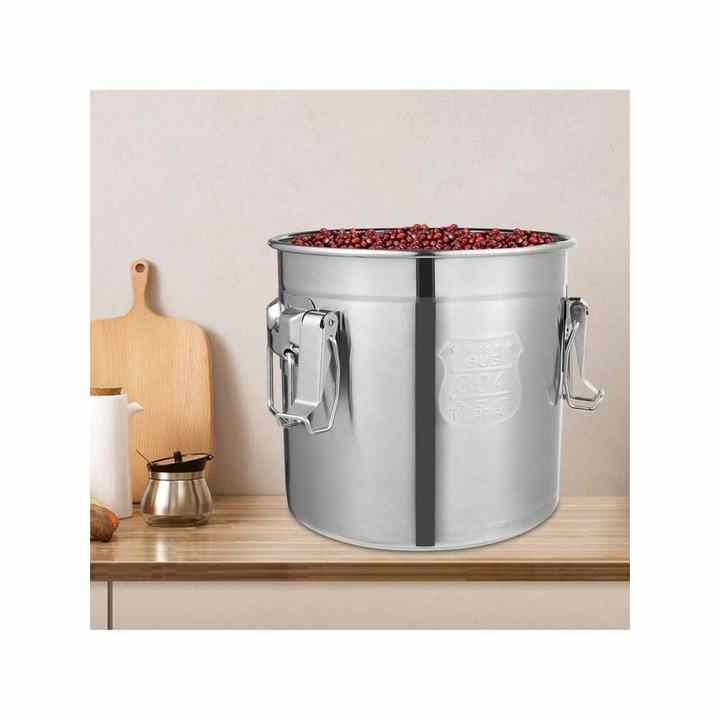 12L Stainless Steel Storage Bucket Dry/Wet Foods Strong Easy Clean Sealed Structure Cylinder Shape for Beverage Tubs Ice Buckets