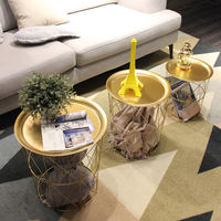 Petite Table ronde, meuble de salon, moderne, petite Table basse, d'appoint, panier de rangement, bon marché
