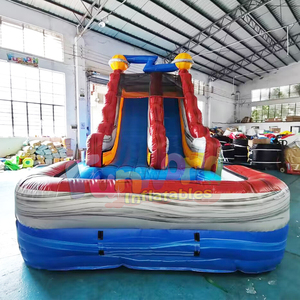 Tobogán acuático inflable infantil con piscina, temática Orbit, para fiestas al aire libre. - Product Image 2