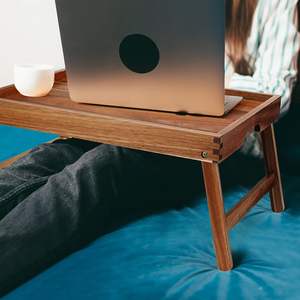 Home Decor Handmade Laptop Schreibtisch Akazie Holz Frühstücks bett Tisch Serviert ablett mit klappbaren Beinen und Griffen - Product Image 5