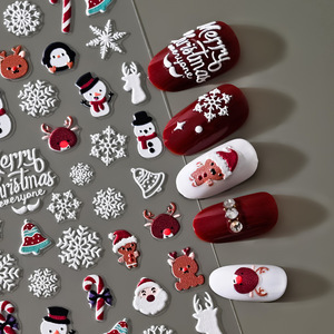 Nouveaux accessoires de décoration d'ongles de Noël, autocollants 5D pour ongles avec flocons de neige et Père Noël, pour ongles de Noël - Product Image 1
