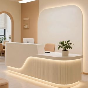 Comptoir de réception moderne en bois de luxe, écologique, pour salons de beauté, cliniques dentaires, formations, caisses pour les vêtements - Product Image 2