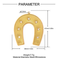 Breloque DIY intemporelle en acier inoxydable avec boucle en forme de sabot de cheval FASCM-36, breloques créoles en perles, pendentif feuille d'érable pour collier, cadeau