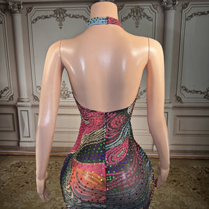 Novance Y5442 Prodotti all'Ingrosso Abito da Sera Lungo <span class=keywords><strong>Sexy</strong></span> con Schiena Scoperta Vestito da Donna con Strass Scintillanti per Compleanno - Product Image 6