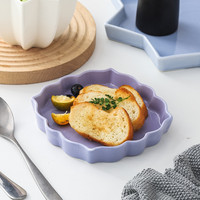 Offre Spéciale – Assiettes de Service Carrées en Céramique et Porcelaine, Style Européen, Bord Doré, Violet Clair, Écologiques et Adorables pour Hôtels