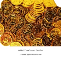 Pièces de monnaie en plastique pour jeu de table, machine à griffes, jeu de hasard, accessoires, pièces d'or factices, pour anniversaire d'enfants, thème pirate