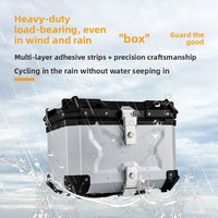 Top case moto en aluminium X-Embossed 45L, étanche, avec base à dégagement rapide, anti-collision, pour moto et scooter