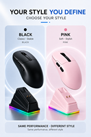 Souris de jeu sans fil RGB rétroéclairée rechargeable ergonomique 5 boutons trois modes Bluetooth pour PC portable