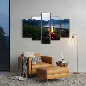 Bonfire <b>Landscape</b> <b>Printed</b> <b>Canvas</b> Art: Stunning Visual Design,SET OF 5 MIX <b>CANVAS</b> - Product Image 3