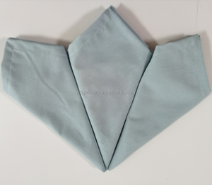 Serviettes en lin pur <span class=keywords><strong>de</strong></span> couleur <span class=keywords><strong>bleu</strong></span> <span class=keywords><strong>ciel</strong></span> à volants populaires 2026 avec ourlets <span class=keywords><strong>de</strong></span> couleur blanche pour les mariages - Product Image 6