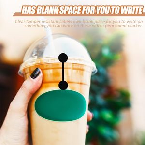 Bằng chứng giả mạo dán 1 cuộn 500 Pcs rõ ràng nhựa giả mạo Băng rõ ràng cho thực phẩm uống bao bì niêm phong (Màu Đen) - Product Image 5