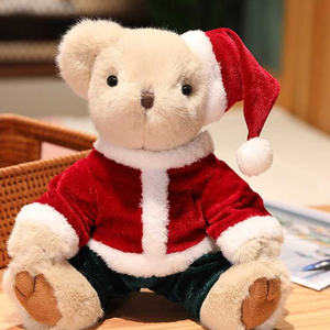 ตุ๊กตาหมีคริสต์มาสขนฟู สีแดง แบบการ์ตูน น่ากอด ของเล่นตุ๊กตาสัตว์ ของเล่นตุ๊กตาสำหรับเครื่องคีบตุ๊กตา สำหรับเด็กและผู้ใหญ่ - Product Image 1