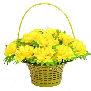 Couronnes funéraires de 35 cm, fleurs artificielles de cimetière, chrysanthèmes pour pierre tombale - Product Image 6