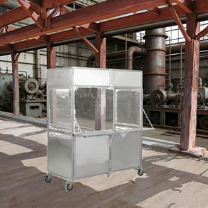 Carrito de Comida Plegable con Ruedas de Acero Inoxidable, 4 Ruedas, para Venta Ambulante de Snacks, Helados, Café y Dulces - Product Image 1