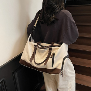 Trendy Men <b>Canvas</b> Shoulder <b>Bag</b> <b>Large</b> Capacity Travel Duffel <b>Bag</b> Casual Hand Tote <b>Bag</b> for Short Trip Business Travel - Product Image 5