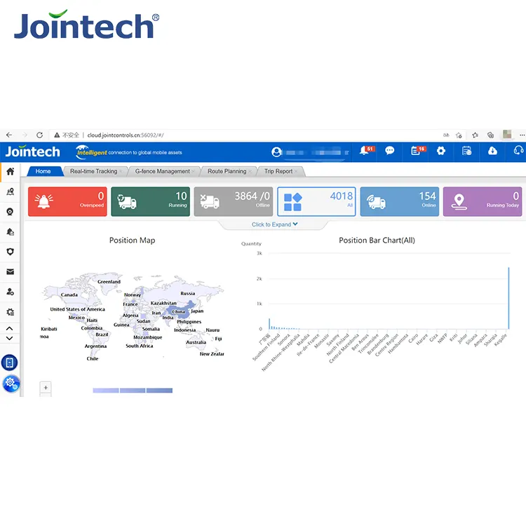 JointechGPSスマートトラッカーフリートコンテナロジスティクス管理リモートトラッキングプラットフォームiCould WebアプリGPSトラッキングソフトウェア