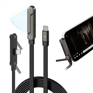 Cable USB C a USB C de 240W PD 3.1 con Soporte Plegable, Cable de Carga Rápida Trenzado de Aleación de Zinc para Teléfono 17 16 15 <span class=keywords><strong>Pro</strong></span> Max, Mac, Samsung - Product Image 1
