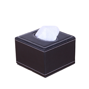 Caja de pañuelos de cuero impermeable de diseño moderno al por mayor, cubierta rectangular grande de cuero PU, logotipo personalizado, servilletas cuadradas de papel facial - Product Image 1