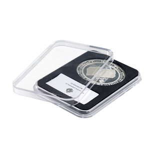Boîtier de rangement pour pièces de monnaie avec insert, coussinet de protection en EVA <span class=keywords><strong>noir</strong></span> de luxe, étui transparent pour pièces de monnaie, support inviolable pour lingots d'or et pièces de monnaie classées - Product Image 1