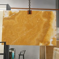 Losa de Piedra Ónix Amarillo Dorado Directo de Fábrica para Pared Decorativa Retroiluminada