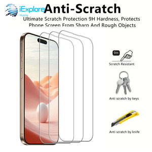 Protector de Pantalla de Vidrio Templado <span class=keywords><strong>iExplore</strong></span> HD Transparente Antirrayas 9H para iPhone 17 Pro Max y Xiaomi 15C - Product Image 4