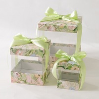 Fleurs dans le monde Coffret cadeau PVC transparent Saint Valentin Mariage Meilleurs voeux