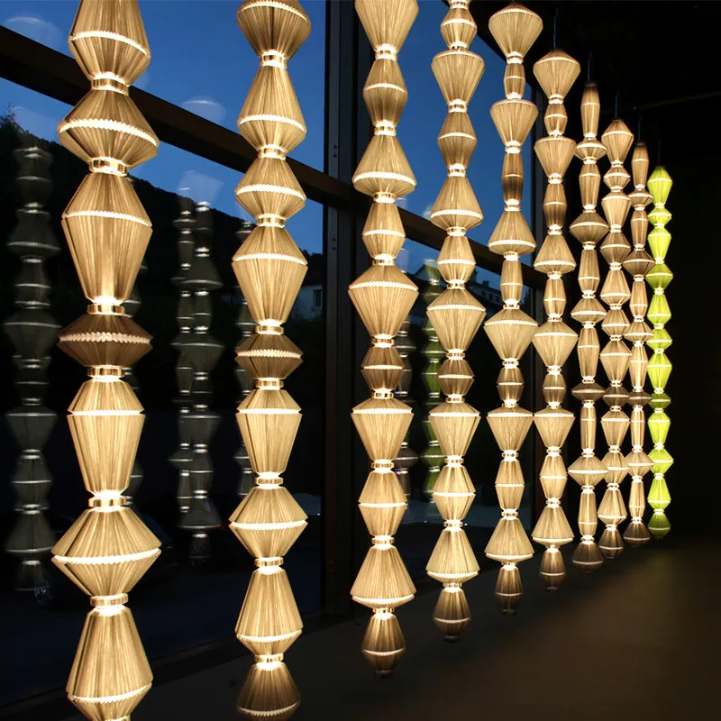 כיסוי מנורת רצפה פשוט אישיות שחבור בד סלון מחקר מעצב מודרני דגם חדר בד LED מקורה רך