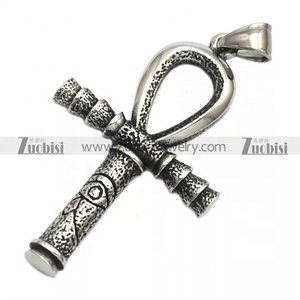 Collar con Colgante de Cruz de Acero Inoxidable con Diseño de Ankh <span class=keywords><strong>Egipcio</strong></span> <span class=keywords><strong>Copto</strong></span> Vintage Simple, Oración de la Serenidad - Product Image 3