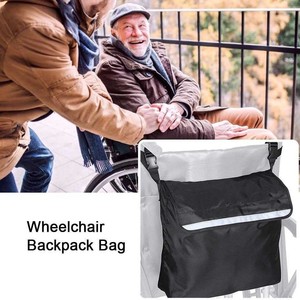 Sac de rangement pour fauteuil roulant, polyester, polyvalent, noir, bleu, pour usage extérieur - Product Image 4