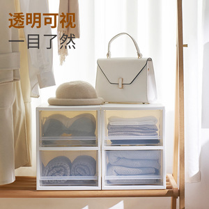 <b>Stackable</b> <b>Plastic</b> Storage <b>Drawer</b> Cabinet With Transparent <b>Drawers</b> For Clothing Shoes Toys Easy To Clean - Product Image 2