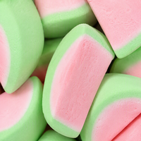 Offre Spéciale – Guimauves en forme de tranches de pastèque, 138g, saveur pastèque, rose et vert, moelleuses et gonflées, vente en gros pour les fêtes estivales