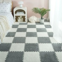 Dalles de tapis en peluche emboîtables pour ramper ; très résistantes, sans peluches et faciles à nettoyer