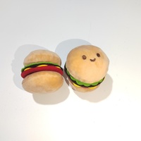 Vente en gros de design alimentaire Jouet à mâcher grinçant pour chien Boule de riz Sandwich Hamburger Mignon Chien en peluche douce Jouet en peluche pour animaux de compagnie Chats Chiens