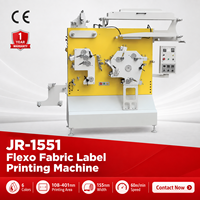 Machine d'impression d'étiquettes en tissu Flexo certifiée CE JR-1551, 6 couleurs, largeur d'impression 155 mm, pour l'impression d'étiquettes tissées pour vêtements