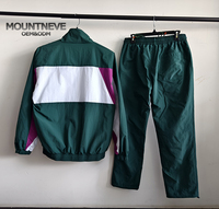 Survêtement rétro pour homme avec fermeture éclair intégrale |   Ensemble de jogging coupe-vent deux pièces |   Tenue de sport grande taille printemps-automne