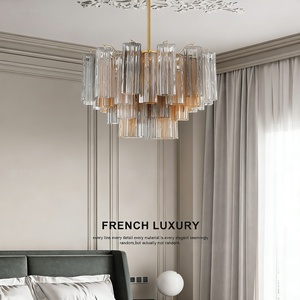 Lustre en verre soufflé personnalisé, métal, style nordique, luxe, LED, à intensité variable, CRI élevé 90, angle de faisceau de 360°, pour salon, luminaire suspendu - Product Image 2