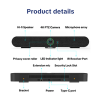 Yüksek Kaliteli Hepsi Bir Arada 4K UHD 8.5MP 120 Geniş Açılı Video Soundbar AI Takipli Sesli Konferans Sistemi Kamerası Toplantı Odası