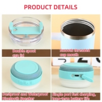 Danji cangkir hidro dengan pengisi daya USB Speaker Bluetooth pemutar musik khusus cangkir mobil untuk berkemah isolasi vakum cangkir elektronik