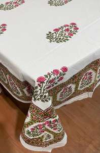 Mantel rectangular hecho a mano de tendencia, mantel estampado Rajasthani, mantel estampado de bloque Floral, mantel decorativo de algodón para mesa - Product Image 5