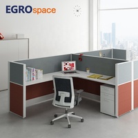 EGROspace Bureau de travail en forme de L au design moderne, mobilier de bureau, cloison modulaire, cabine privée