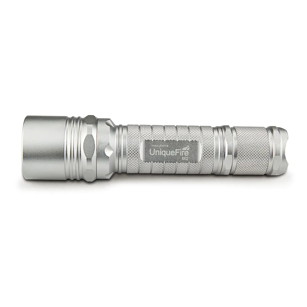 CREE XM-L2 1000lm 10W 186505モード4.2V防水充電式シルバーキャンプ緊急照明LEDライト懐中電灯