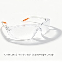 Lunettes de sécurité anti-buée, anti-rayures, anti-poussière et anti-vent avec verres transparents en PC pour la construction et l'industrie, avec logo