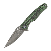 Nouveau Couteau Pliant Damas 2026 60 HRC, Couteau de Poche EDC pour Camping en Plein Air, Multifonction, Manche Ergonomique Coloré