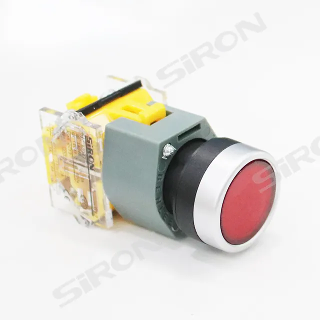 Tombol Tekan Seri SiRON H013-R dengan Lampu LED Tombol Tekan Kepala Datar Diterangi 22Mm