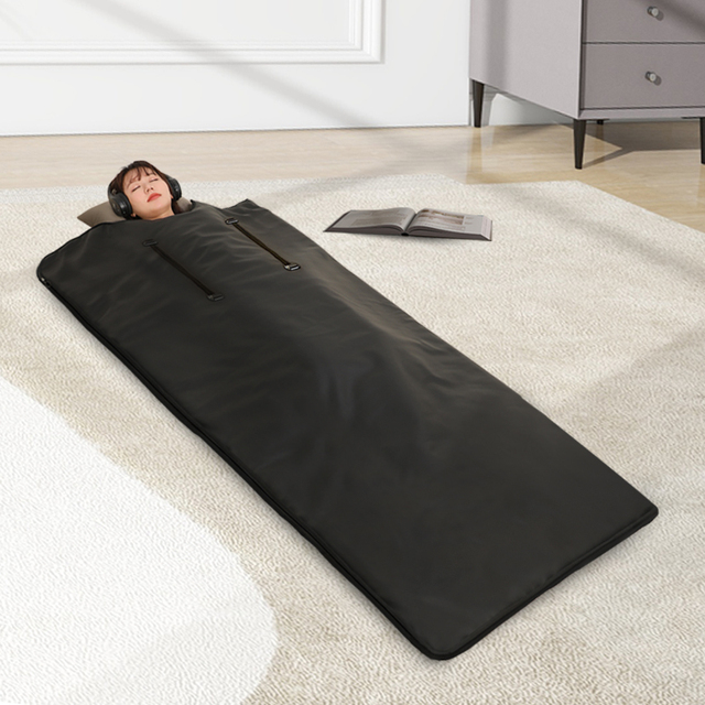 Fitkang Zipper Sauna Blanket Beauty Equipment Infrared Blanket with Arm Holes for Home Use Yoga SPA