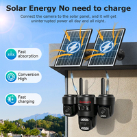 Caméra solaire Goobsafe Q413-AOV 20MP à quatre objectifs 3PTZ 20100mAh 14W solaire 4G avec détection humaine, audio bidirectionnel, IP66, pour extérieur, vente en gros