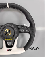 Volant sport en cuir blanc et fibre de carbone pour Audi S3 RS3 A3 A4 B8/B9 A5 A6 A7 C7 Q3 Q5 Q7 S6 S8 R8 RS6