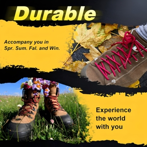 Cordones para <span class=keywords><strong>Botas</strong></span> YST Honey Badger, Hechos en China, Irrompibles, Resistentes, de Poliéster Estampado, para <span class=keywords><strong>Botas</strong></span> de Senderismo, Rojo y Negro, 72 - Product Image 4