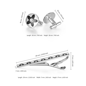 Personalizado al por mayor mejor regalo de cumpleaños de Navidad <span class=keywords><strong>para</strong></span> marido Padre hijo <span class=keywords><strong>novio</strong></span> elegante minimalista Tie Bar Clip <span class=keywords><strong>gemelos</strong></span> - Product Image 2